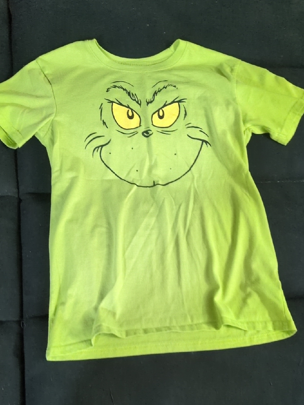 Green Grinch Face Kids Tee - Bright Green Crewneck